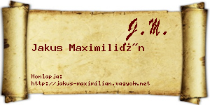 Jakus Maximilián névjegykártya